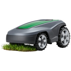 Robotic lawn mower on grass