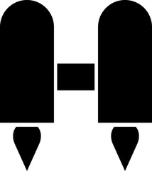 Jetpack flat icon. Vector from automation, high tech. Water sport activity on beach with jet backpack symbol. Air fly transportation booster illustration. Space craft futuristic propulsion device sign