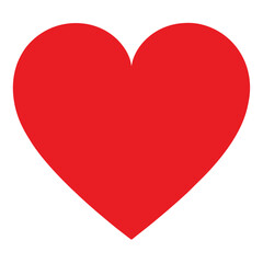 A bright red heart shape isolated on white background symbolizes love and affection