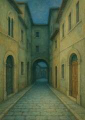Fototapeta premium Mysterious ancient alleyway architecture