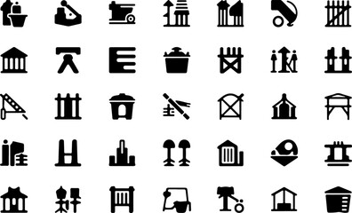 Various architectural elements and objects building structure