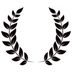 Obraz premium Laurel wreath isolated on a white background. Flat vector illustration of a classic symbol of victory, honor, and achievement. Perfect for logos, awards, emblems, and design elements.