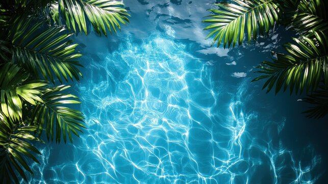 Tropical pool water surface - Powered by Adobe