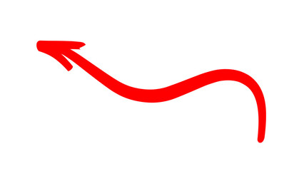 Red arrow isolated on transparent background