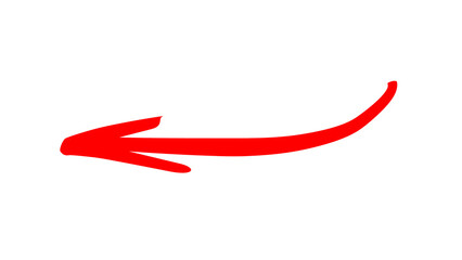 Red arrow isolated on transparent background