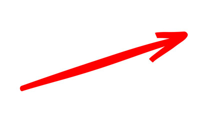 Red arrow isolated on transparent background