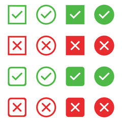 Checkmark Crossmark Icon Set