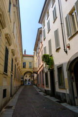 Historic buildings along via Santa Croce in Vigevano, Pavia, Italy