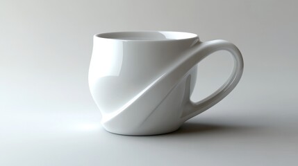 Obraz premium White ceramic mug with swirling design