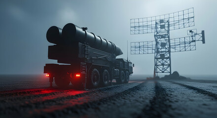Heavy Duty Missile Carrier Vehicle with Radar System