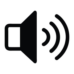 Black speaker icon with sound waves audio volume