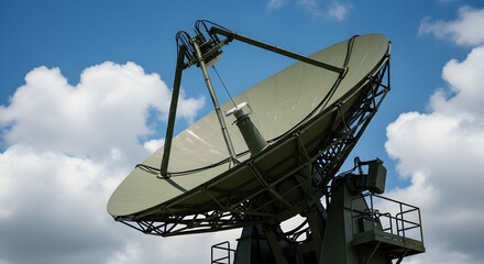 Powerful Military Radar Dish for Missile Detection and Global Communication