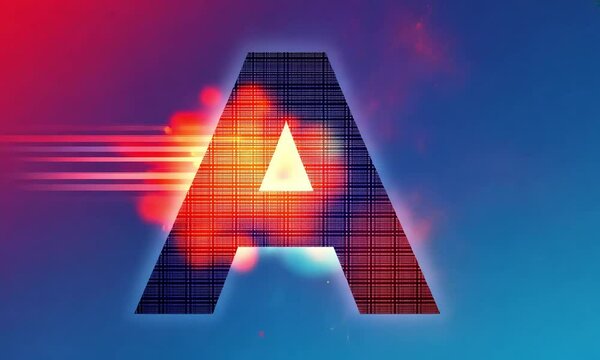 Abstract letter A with textured pattern