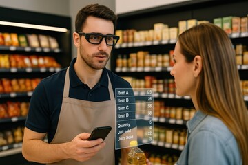 Augmented reality smart glasses in grocery