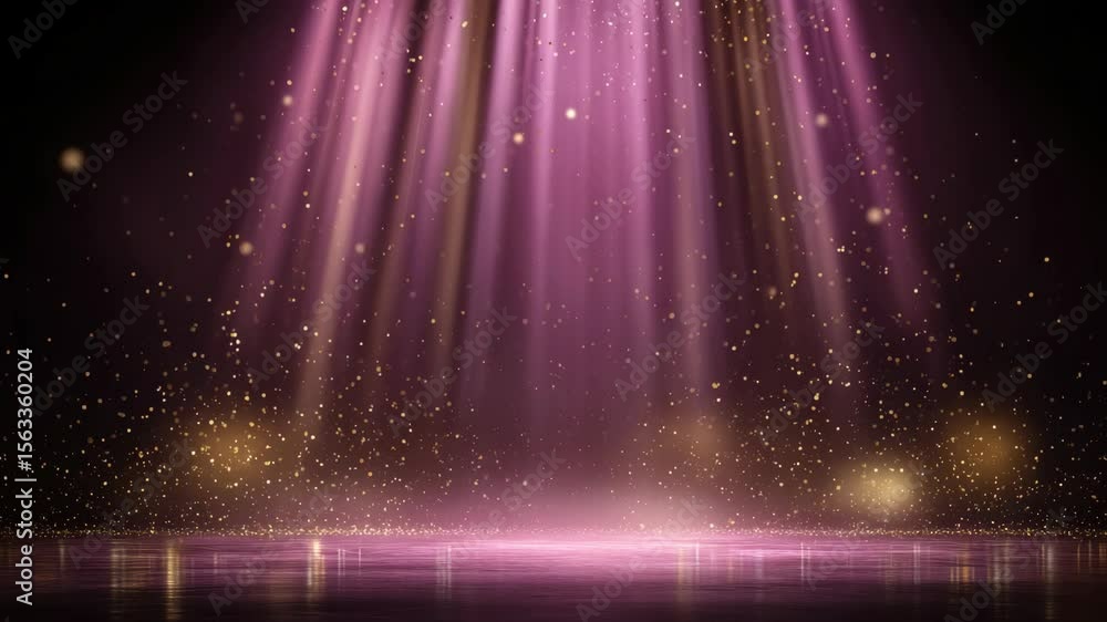 Poster elegant light beams illuminate a magical scene filled with sparkling particles. abstract backdrop fo