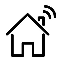 Smart home. Home wifi line icon.
