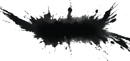 Vector Grunge Paint Splatter Set – Abstract Black Ink Drops, Splatters, and Liquid Blotters for Creative Art Backgrounds and Poster Graphics
