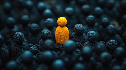 Individual standing out in a crowd