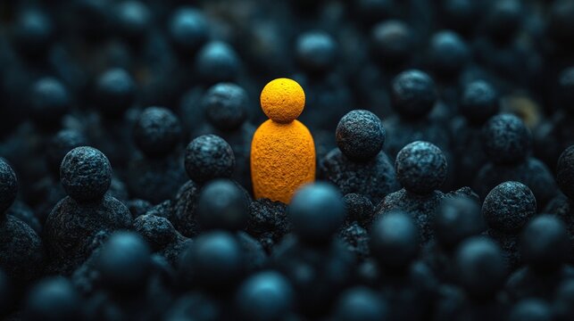 Individual standing out in a crowd