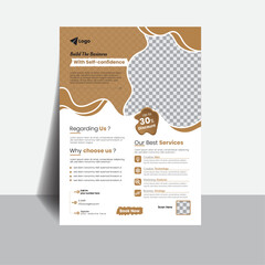 Corporate/ Business flyer template design with organic shape, A4 corporate flyer/ corporate business flyer design template.