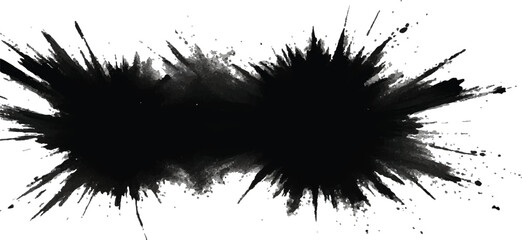 Isolated Vector Ink Splatter and Black Liquid Paint Splat – Grunge Stains and Drips for Urban Graphic Templates and Modern Street Art Design
