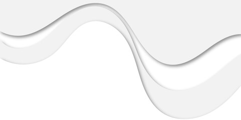 Abstract grey layered wave background with smooth curves and shadows, creating a clean, modern, flowing design. Ideal for banners, presentations, websites, or minimalist graphic layouts.