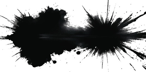 Abstract Black Splashes and Ink Spots – Vector Grunge Paint Texture for Digital Art, Posters, Backgrounds, and Urban Branding
