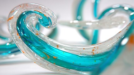 Abstract swirls of translucent glass