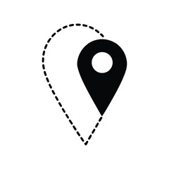 Location Tracking GPS Navigation Icon Design,  Map Pointer Symbol,  Route Tracking Illustration.Location Icon: A simple, clean, and universal location icon. The image depicts a minimalist pin marker, 