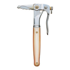 Vintage Metal Can Opener on Isolated Transparent Background