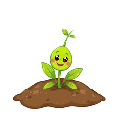 Obraz premium Cartoon Plant growth PNG, plant growth PNG transparent images, plant growth on isolated background 