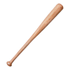 Isolated Wooden Baseball Bat on Transparent Background