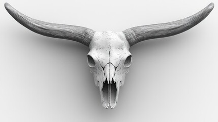 3D rendered cattle skull