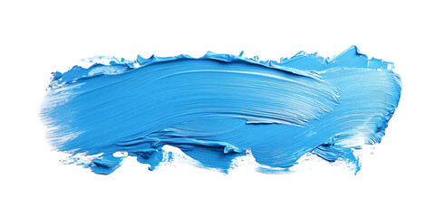 Layered Overpainted Stroke in Pastel Blue Isolated on Transparent Background