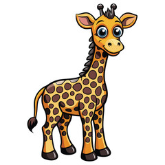 Obraz premium Cute cartoon giraffe with large spots