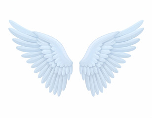 Obraz premium Graceful pair of ethereal white wings spread wide, symbolizing peace, freedom, and divine beauty.