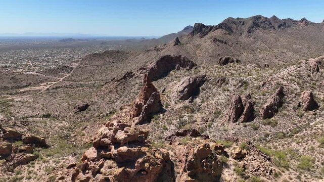 Aerial view of Superstition Mountains, United States.