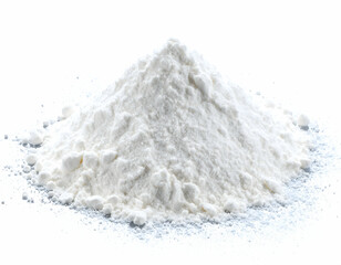 A pristine white powder forms a soft, inviting peak on a clean, bright background, ready for culinary use.