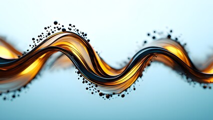 Abstract flowing liquid gold and black wave background design modern art concept