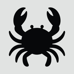 Silhouette crab simple sea animal ocean creature vector illustration