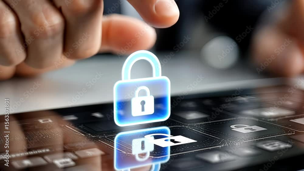 Poster enhancing digital security through biometric authentication on touch-sensitive screens