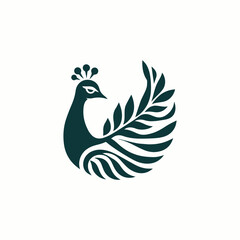 Elegant peacock logo