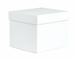 Fototapeta premium A pristine white square gift box with a separate lid, perfectly isolated on a clean background, ready for your design.