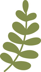Minimalist Green Leaf Branch Illustration

