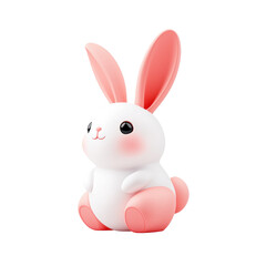 Fototapeta premium Cute cartoon rabbit figurine with pastel colors