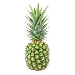 Fototapeta premium Fresh Green Young Pineapple Ready to Eat Isolated on Transparent Background