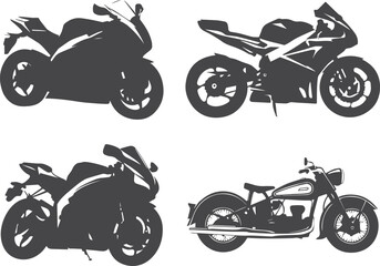 Obraz premium vector set of motorcycle