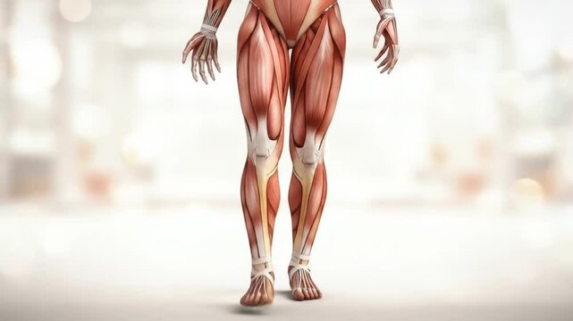 Human leg muscles anatomy illustration