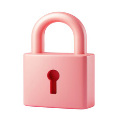 Bright pink padlock with a minimalist design