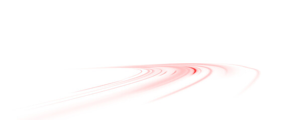 Abstract red laser streak and blur line over a dark background. Vector wave pattern with light glow...
